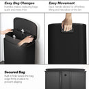 HOMCOM Pedal Bin With Soft-Close Lid, 50L Kitchen Bin With Carry Handle Black