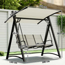 Outsunny 3 Seater Swing Chair, Garden Swing Bench with Adjustable Canopy