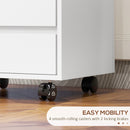 HOMCOM Mobile Vertical Filing Cabinet with 4 Drawers for Home Office, White