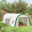 Outsunny Polytunnel Greenhouse Tunnel Warm House Tent with PE Cover, White