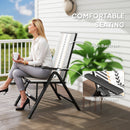 Outsunny 2PCs Rattan Folding Chair w/ 5-Position Adjustable Backrest