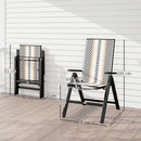 Outsunny 2PCs Rattan Folding Chair w/ 5-Position Adjustable Backrest