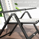 Outsunny 2PCs Rattan Folding Chair w/ 5-Position Adjustable Backrest