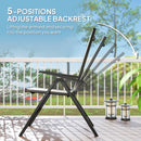 Outsunny 2PCs Rattan Folding Chair w/ 5-Position Adjustable Backrest