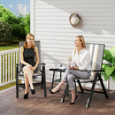 Outsunny 2PCs Rattan Folding Chair w/ 5-Position Adjustable Backrest