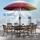 Outsunny 2m Shanghai Garden Parasol Umbrella, Outdoor Sun Shade, Wine Red