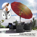 Outsunny 2m Shanghai Garden Parasol Umbrella, Outdoor Sun Shade, Wine Red