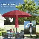 Outsunny 2m Shanghai Garden Parasol Umbrella, Outdoor Sun Shade, Wine Red
