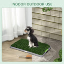 PawHut Dog Toilet with 2 Packs Artificial Grass Pads, 67 x 41cm, Green