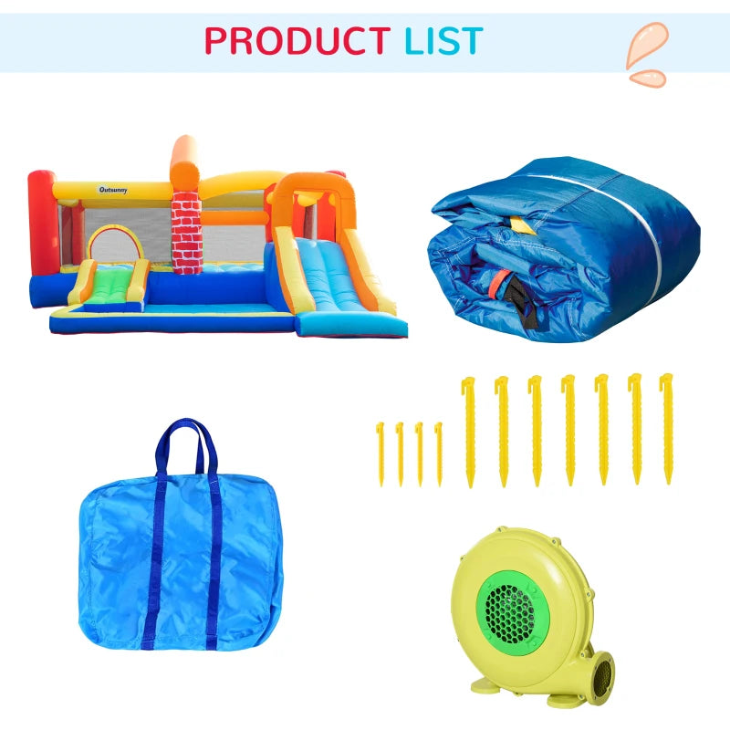 Outsunny Bouncy Castle with Pool and Slides - Extra Large
