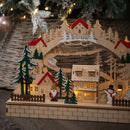 40cm Battery Operated Wooden Christmas Alpine Scene with LEDs