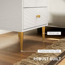 HOMCOM Modern Bedside Table with Drawer, Side Table with Metal Legs, White