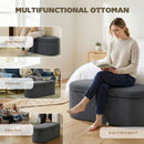 HOMCOM Storage Ottoman, Corduroy Ottoman Storage Box With Padded Seat