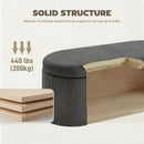 HOMCOM Storage Ottoman, Corduroy Ottoman Storage Box With Padded Seat