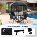 6 Pieces Patio Dining Set with Umbrella Outdoor Table and Chairs Set