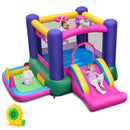 6-in-1 Inflatable Bounce House with Slide and Ball Pit Unicorn-Themed with 480W Blower