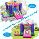 6-in-1 Inflatable Bounce House with Slide and Ball Pit Unicorn-Themed with 480W Blower