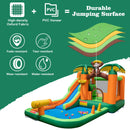 6-in-1 Monkey Themed Inflatable Water Slide Park with Slide and Splash Pool without Blower