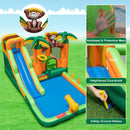 6-in-1 Monkey Themed Inflatable Water Slide Park with Slide and Splash Pool without Blower