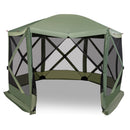 6-Sided Camping Gazebo Instant Setup Hub Tent With Portable Carrying Bag-Green