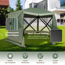 6-Sided Camping Gazebo Instant Setup Hub Tent With Portable Carrying Bag-Green