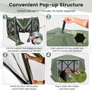 6-Sided Camping Gazebo Instant Setup Hub Tent With Portable Carrying Bag-Green