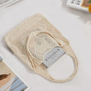Modishion Almond Beige Knitted Shoulder Bag Hollow Tote Bag Handbag