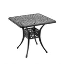 Garden Sanctuary Cast Aluminum Square Outdoor Dining Table Black