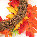 Large Autumn Wreath Door Decor with Assorted Maple Leaves