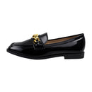 Casual Closed Toe Slip-on Chain Loafers with Low Heel