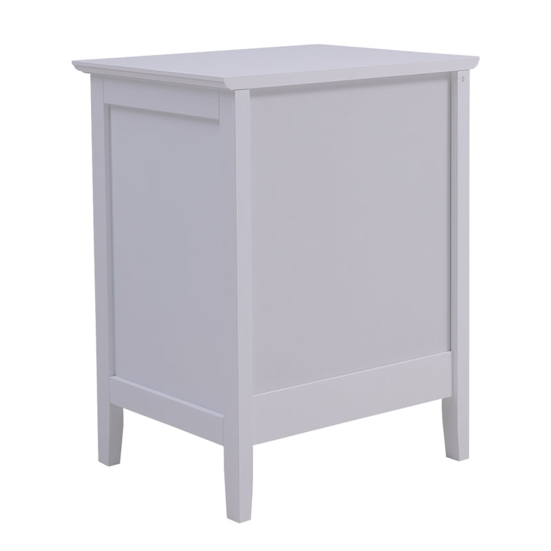 Livingandhome Compact White MDF Storage Cabinet