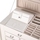 Sheonly Large Multi Tier Faux Leather Jewellery Storage Box with Handle