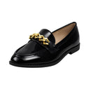 Casual Closed Toe Slip-on Chain Loafers with Low Heel