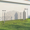 Outsunny Wooden Expanding Fence Panels, 180 x 30 x 103cm, Dark Grey