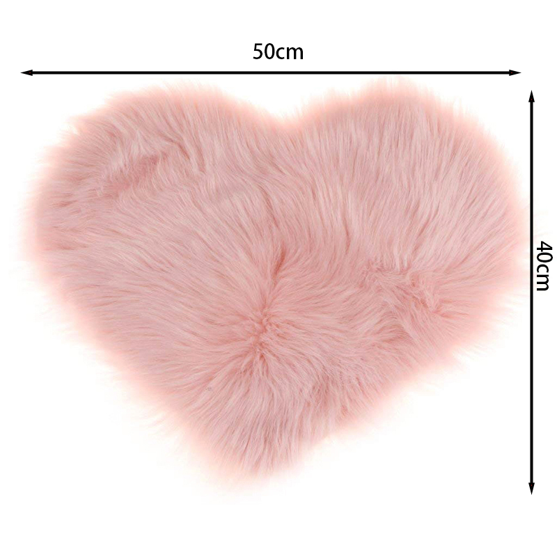 Lifeideas Heart Shaped Super Soft Shaggy Area Rug Pink