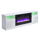 Recessed Electric Fireplace TV Stand with Closed Storage