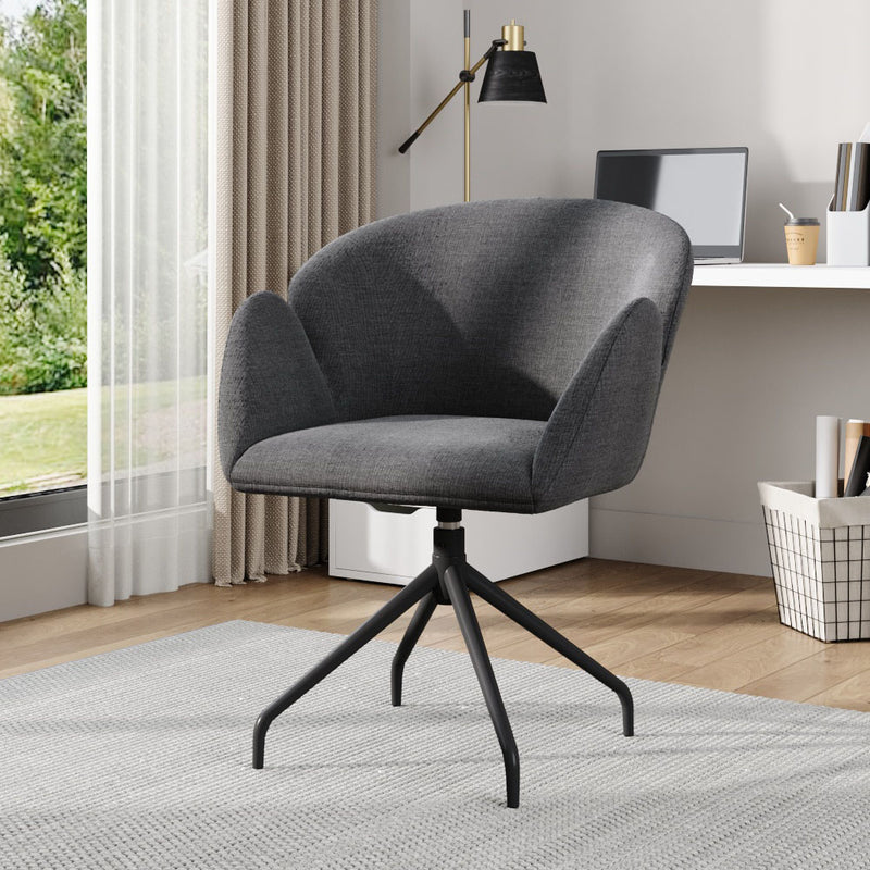 Livingandhome Modern Linen Upholstered Swivel Chair