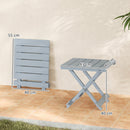 Outsunny Wooden Folding Garden Table, Folding Side Table, Grey