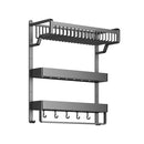 Lifeideas 3-Tier Bathroom Wall Shelf with Towel Bar and Hooks
