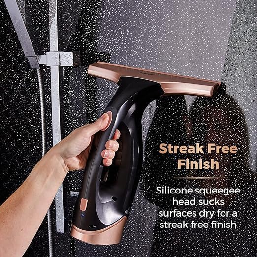Tower RVW10 Cordless Window Cleaner with Rechargeable Battery, 150 ml Water Tank, 20 W, Rose Gold