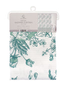 Embossed Microfibre Shower Curtain Blue/Green