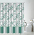 Embossed Microfibre Shower Curtain Blue/Green