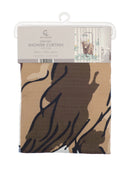 Embossed Microfibre Shower Curtain-highland Herd