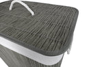 Bamboo Laundry Basket Rectangular Grey