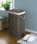 Bamboo Laundry Basket Rectangular Grey