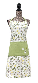 Floral Bee Apron - Green
