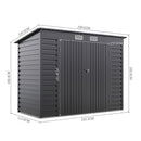Breeins 4x8ft Outdoor Galvanized Steel Storage Shed