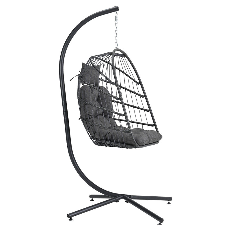 Garden Sanctuary Hanging Chair With Stand And Cushion