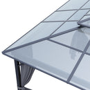 12 x 10FT Metal Frame Hardtop Patio Gazebo with Curtains