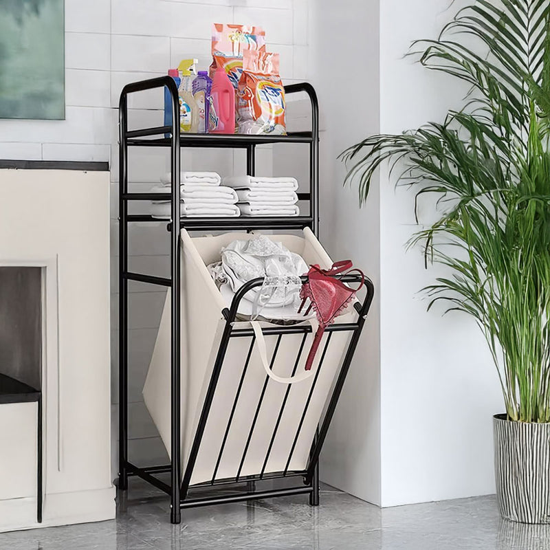 Lifeideas 3-Tier Tilt Out Laundry Hamper Shelf Bathroom Storage Organizer Rack